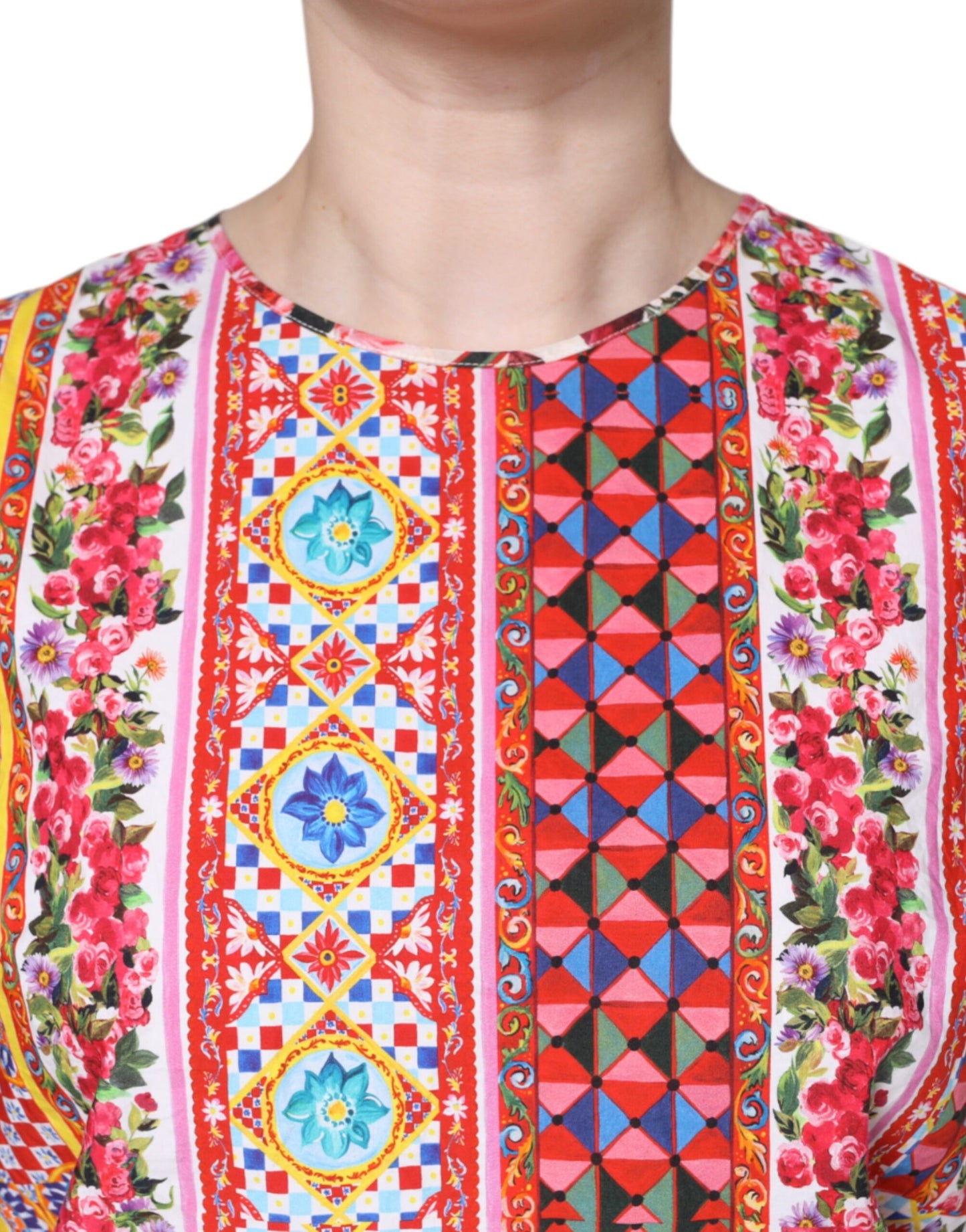 Dolce &amp; Gabbana Multicolor Cotton Carretto Floral Tank Top