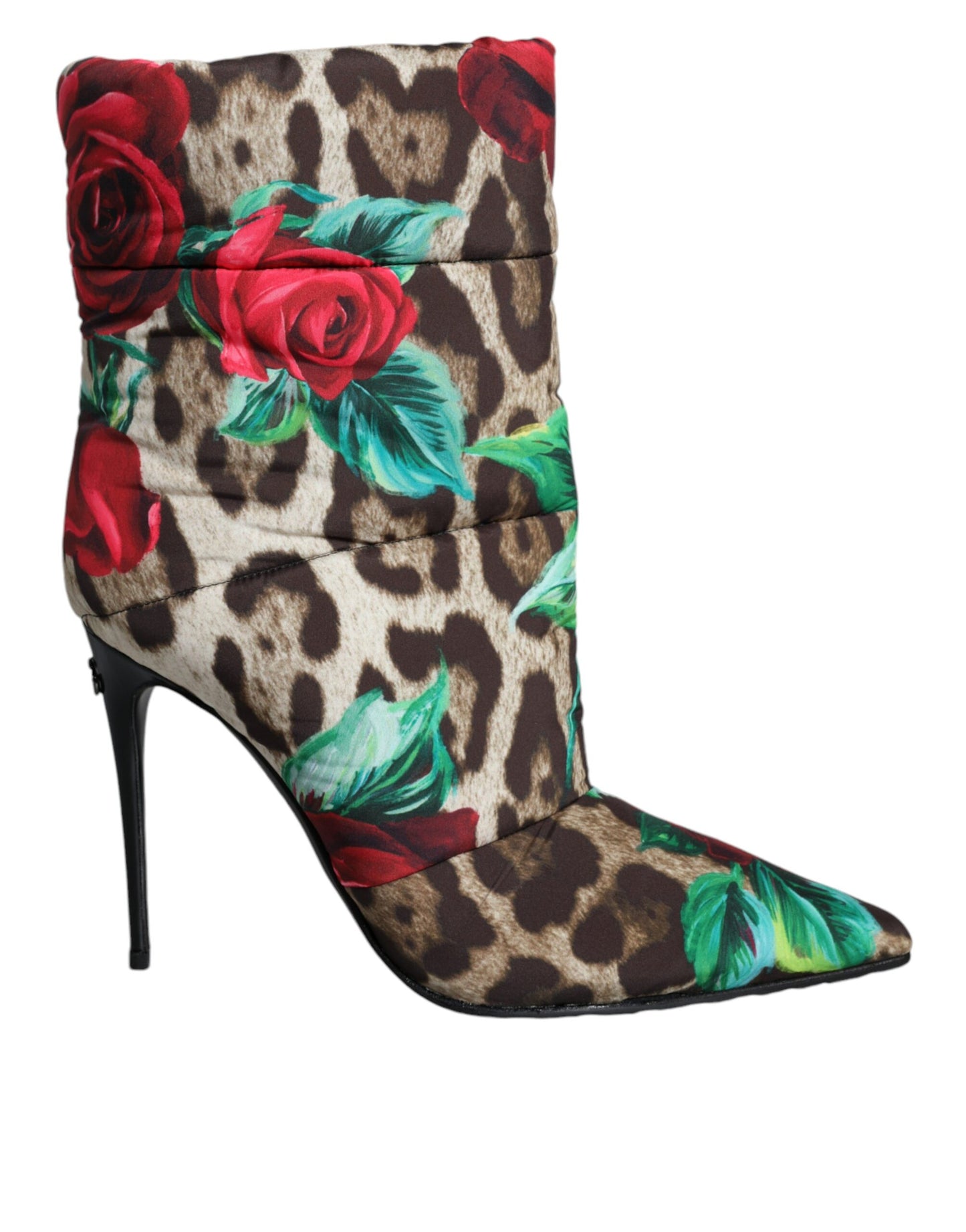 Dolce & Gabbana Multicolor Leopard Rose Mid Calf Boots Shoes