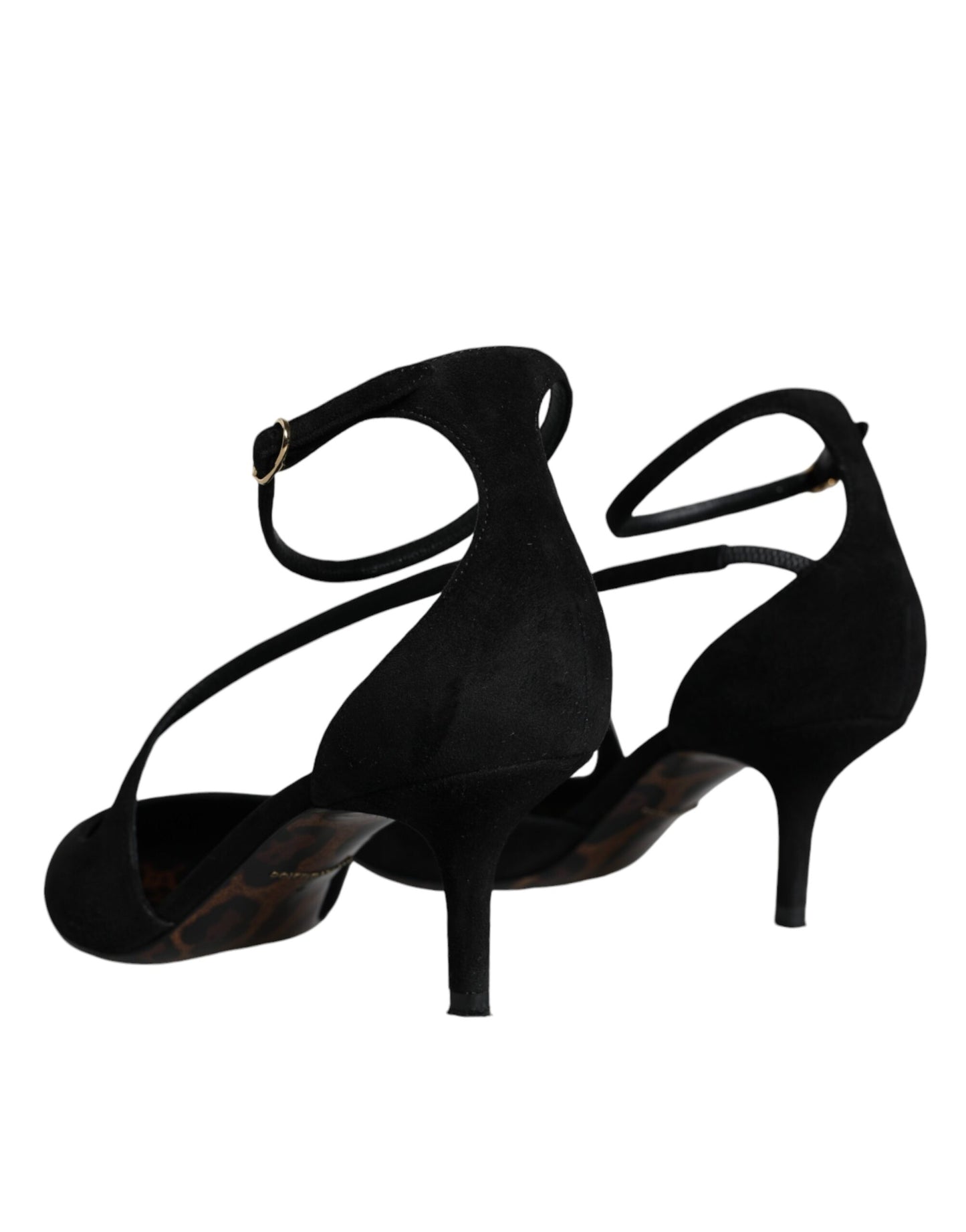 Dolce &amp; Gabbana Black Suede Ankle Strap Pumps Heels Shoes