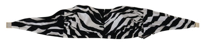 Dolce &amp; Gabbana Black White Zebra Bandeau Swimwear Bikini Top