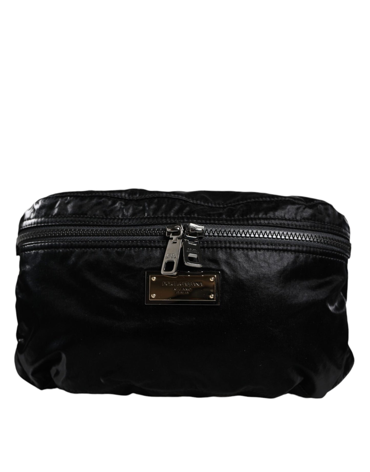 Dolce &amp; Gabbana Black Nylon Fabric Belt Waist Fanny Pack Bag