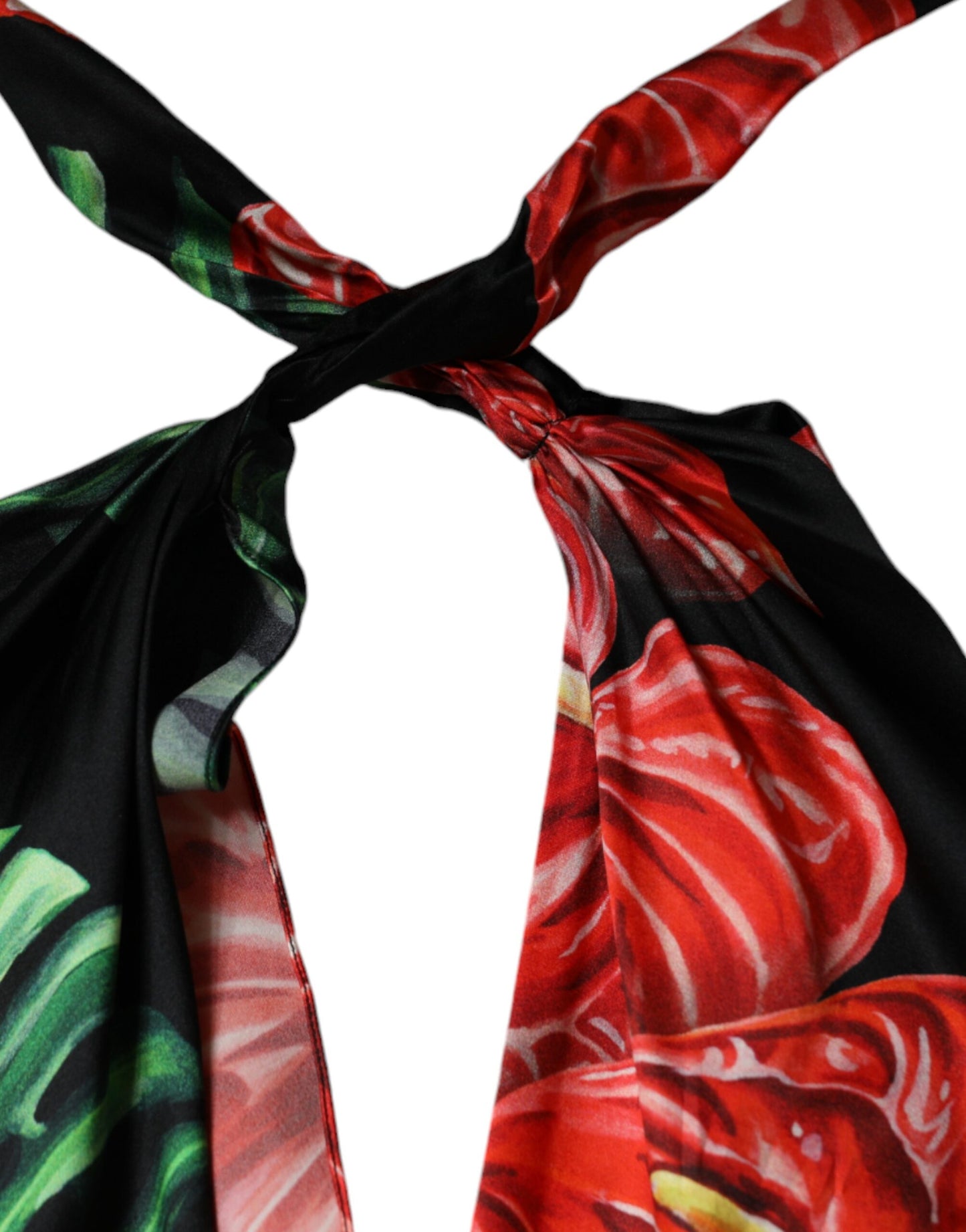 Dolce &amp; Gabbana Black Tropical Floral Sheath Maxi Dress