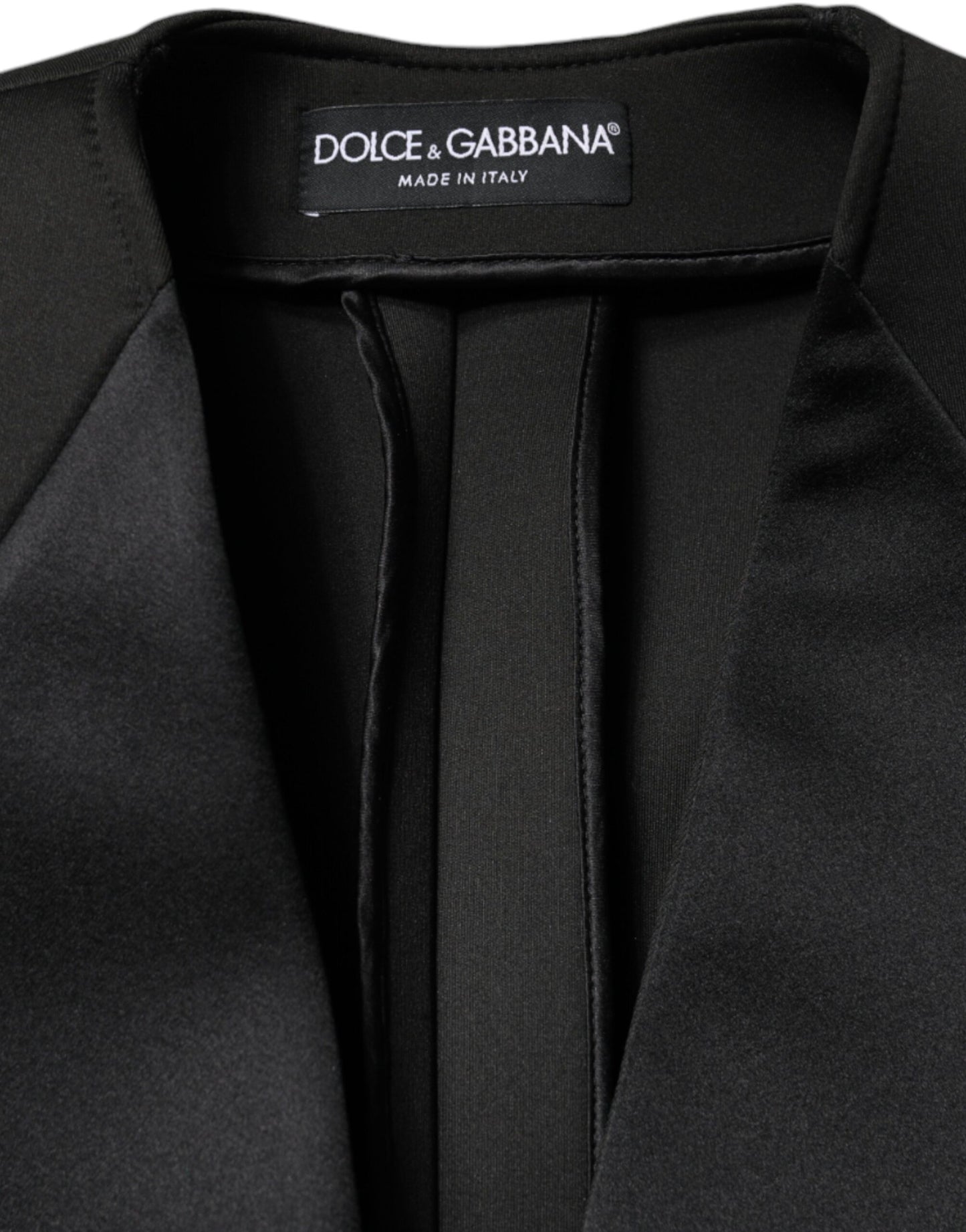 Dolce & Gabbana Black Polyester Double Breasted Coat Jacket