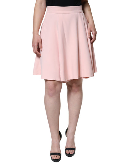 Dolce &amp; Gabbana Pink Viscose High Waist A-line Mini Skirt