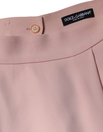 Dolce &amp; Gabbana Pink Viscose High Waist A-line Mini Skirt