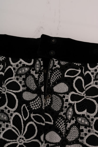 Dolce &amp; Gabbana Elegant Lace Mini Skirt with Crystal Details