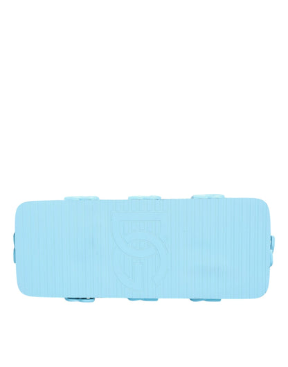 Dolce &amp; Gabbana Light Blue Rubber Slides Flats Sandals Shoes