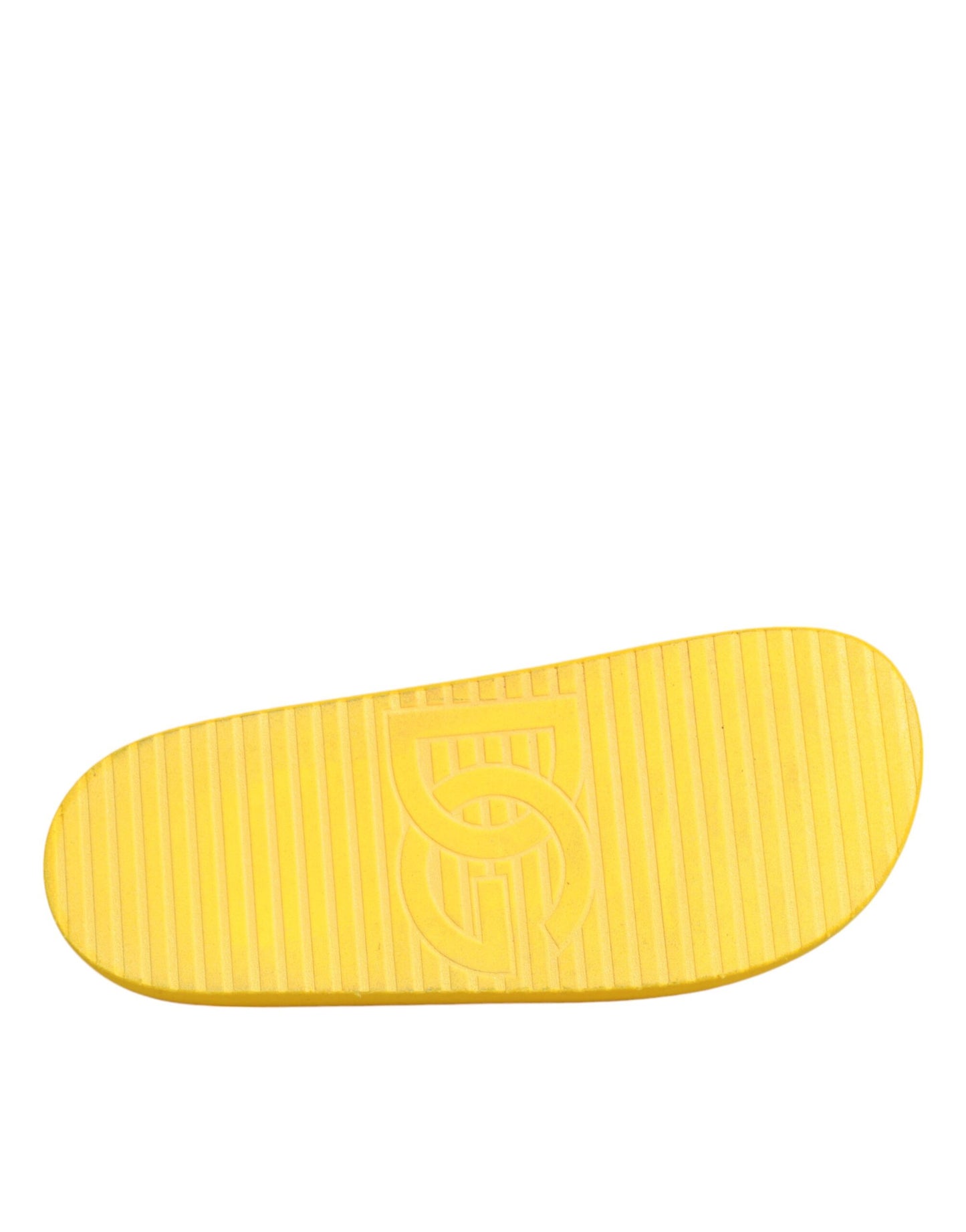 Dolce &amp; Gabbana Yellow Rubber Slides Sandals Beachwear Shoes