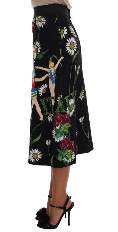 Dolce &amp; Gabbana Embellished A-Line Mid-Calf Skirt