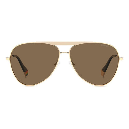 Polaroid Gold Stainless Steel Sunglasses