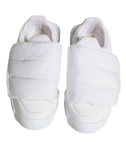 Dolce &amp; Gabbana White Padded Fabric Low Top Sneakers Shoes