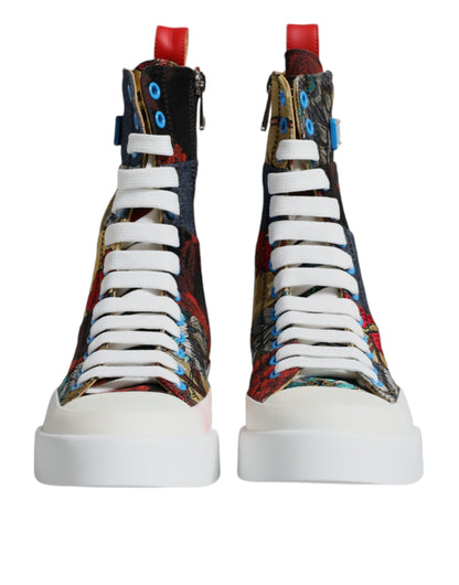 Dolce &amp; Gabbana Multicolor Patchwork High Top Sneakers Shoes