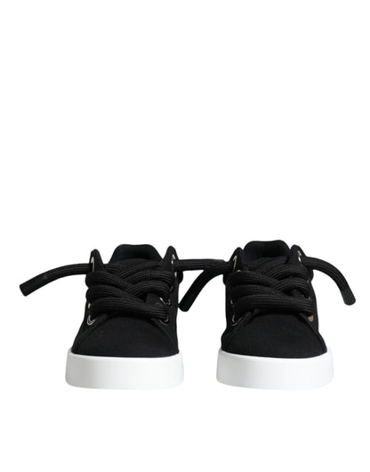 Dolce &amp; Gabbana Black Portofino Low Top Sneakers Shoes