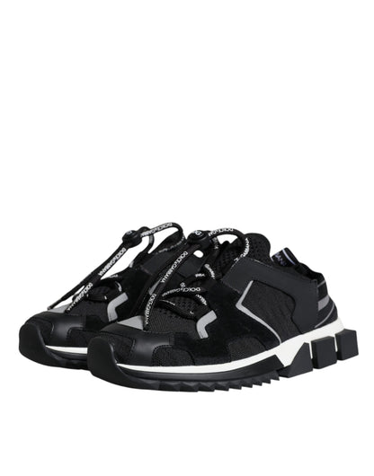 Dolce &amp; Gabbana Black Mesh Sorrento Trekking Sneakers Shoes