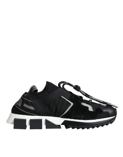 Dolce &amp; Gabbana Black Mesh Sorrento Trekking Sneakers Shoes