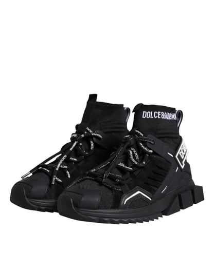 Dolce &amp; Gabbana Black Sorrento Socks Logo Sneakers Shoes