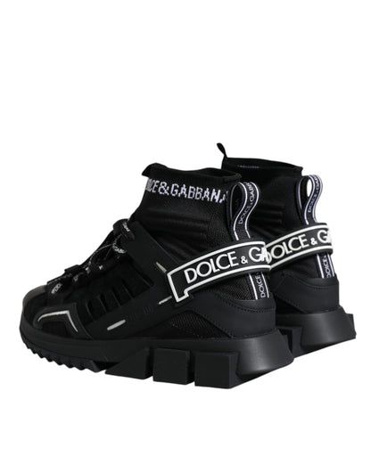 Dolce &amp; Gabbana Black Sorrento Socks Logo Sneakers Shoes