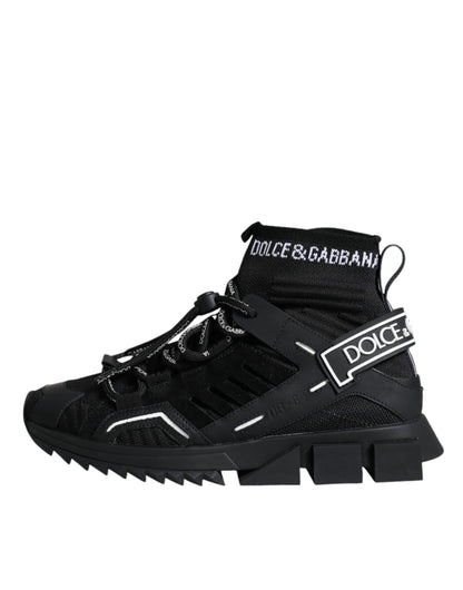 Dolce &amp; Gabbana Black Sorrento Socks Logo Sneakers Shoes