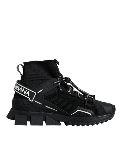 Dolce &amp; Gabbana Black Sorrento Socks Logo Sneakers Shoes