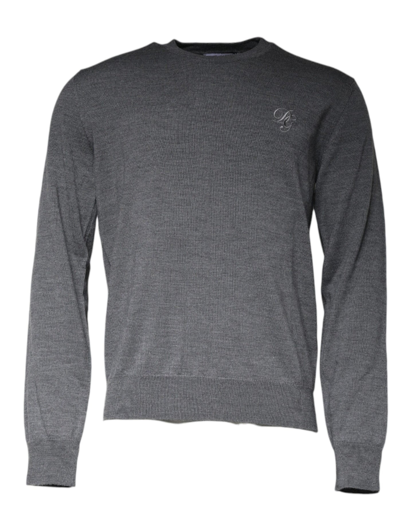 Dolce & Gabbana Dark Gray Wool Crew Neck Pullover Sweater