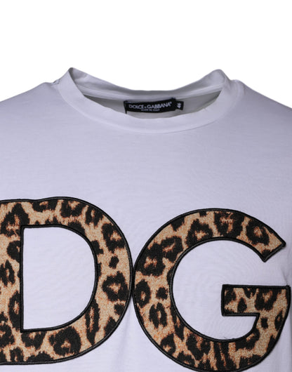 Dolce & Gabbana White DG Logo Cotton Shorts Sleeves T-shirt