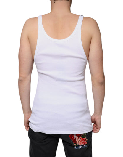 Dolce &amp; Gabbana White Tank Sleeveless Round Neck T-shirt