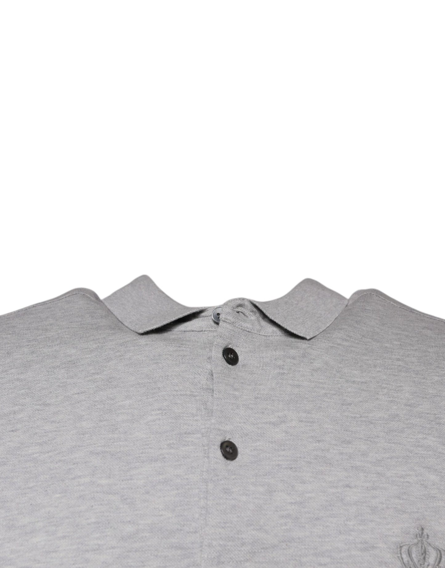 Dolce & Gabbana Gray Crown Collared ShortSleeve Polo T-shirt