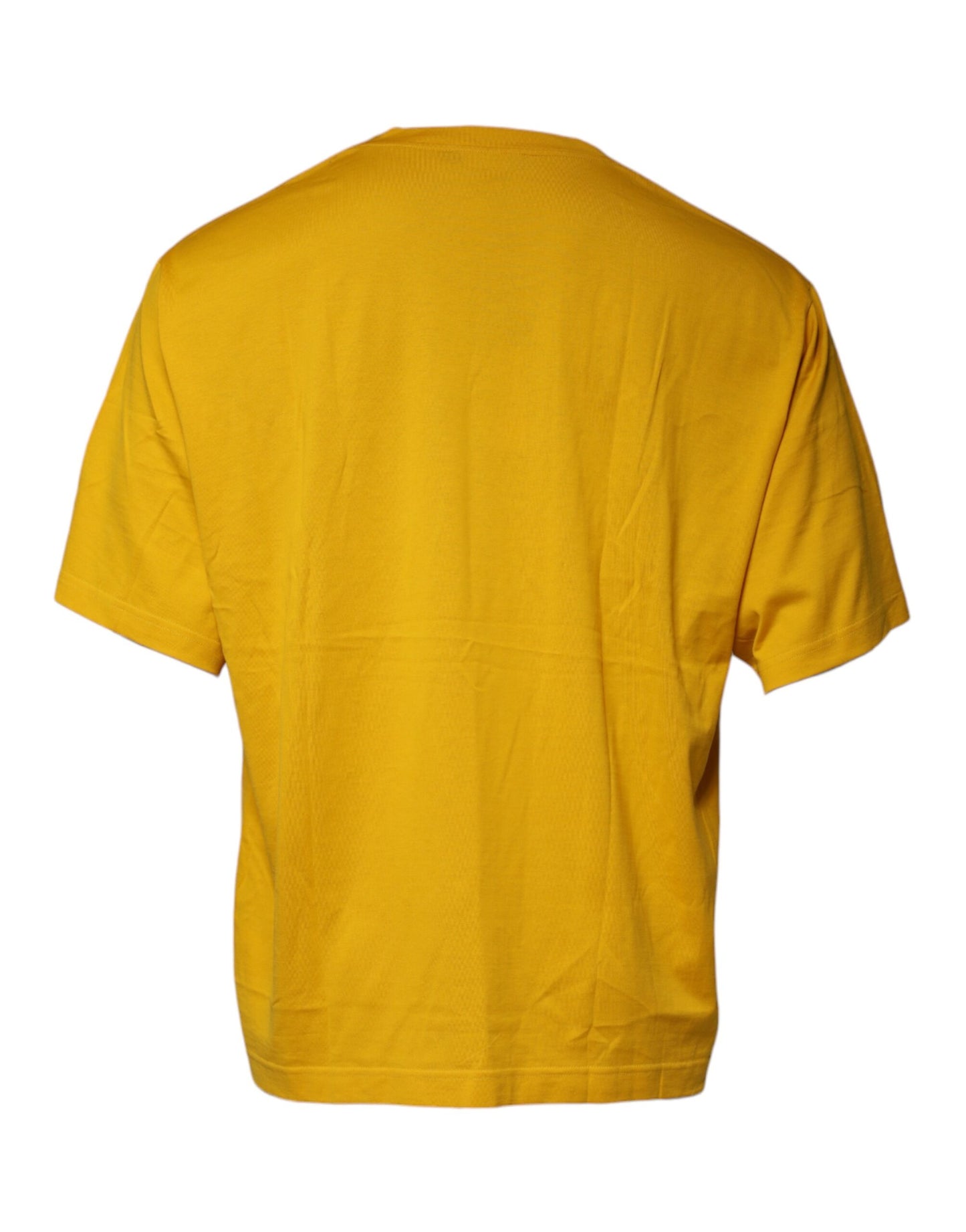 Dolce &amp; Gabbana Mustard Embossed Logo Crew Neck T-shirt