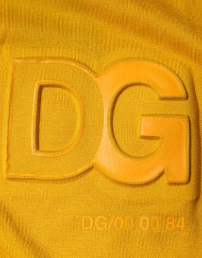 Dolce &amp; Gabbana Mustard Embossed Logo Crew Neck T-shirt