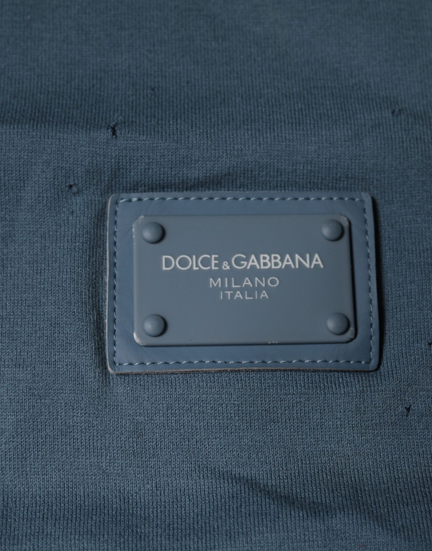 Dolce &amp; Gabbana Blue Cotton Round Neck Short Sleeve T-shirt