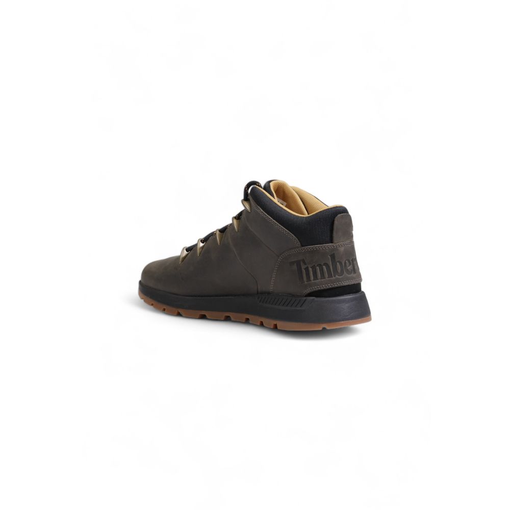 Timberland Gray Leather Leather Sneaker