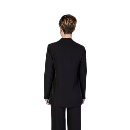 Sandro Ferrone Black Polyester Suits &amp; Blazer