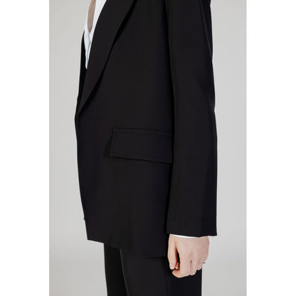 Sandro Ferrone Black Polyester Suits &amp; Blazer