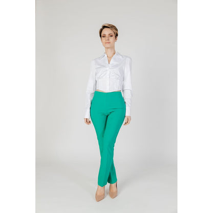 Sandro Ferrone Green Polyester Jeans &amp; Pant