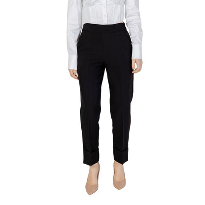 Sandro Ferrone Black Polyester Jeans &amp; Pant