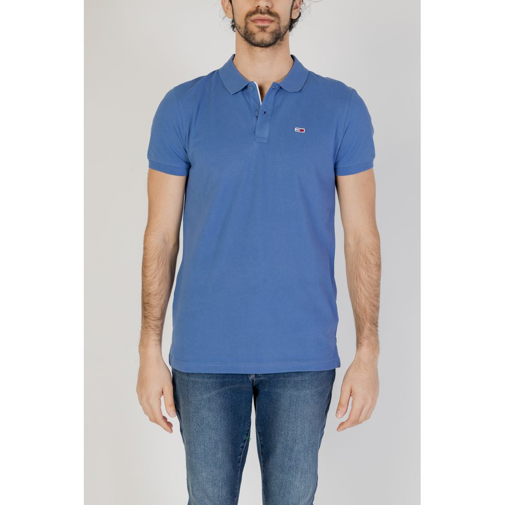 Tommy Hilfiger Jeans Blue Cotton Polo Shirt