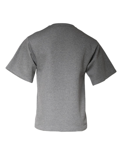 Dolce &amp; Gabbana Gray Cotton Blend Embellished Tee T-shirt