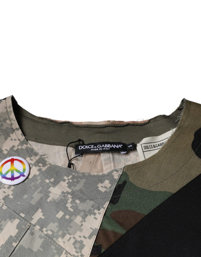 Dolce & Gabbana Multicolor Camouflage Cotton Round Neck T-shirt