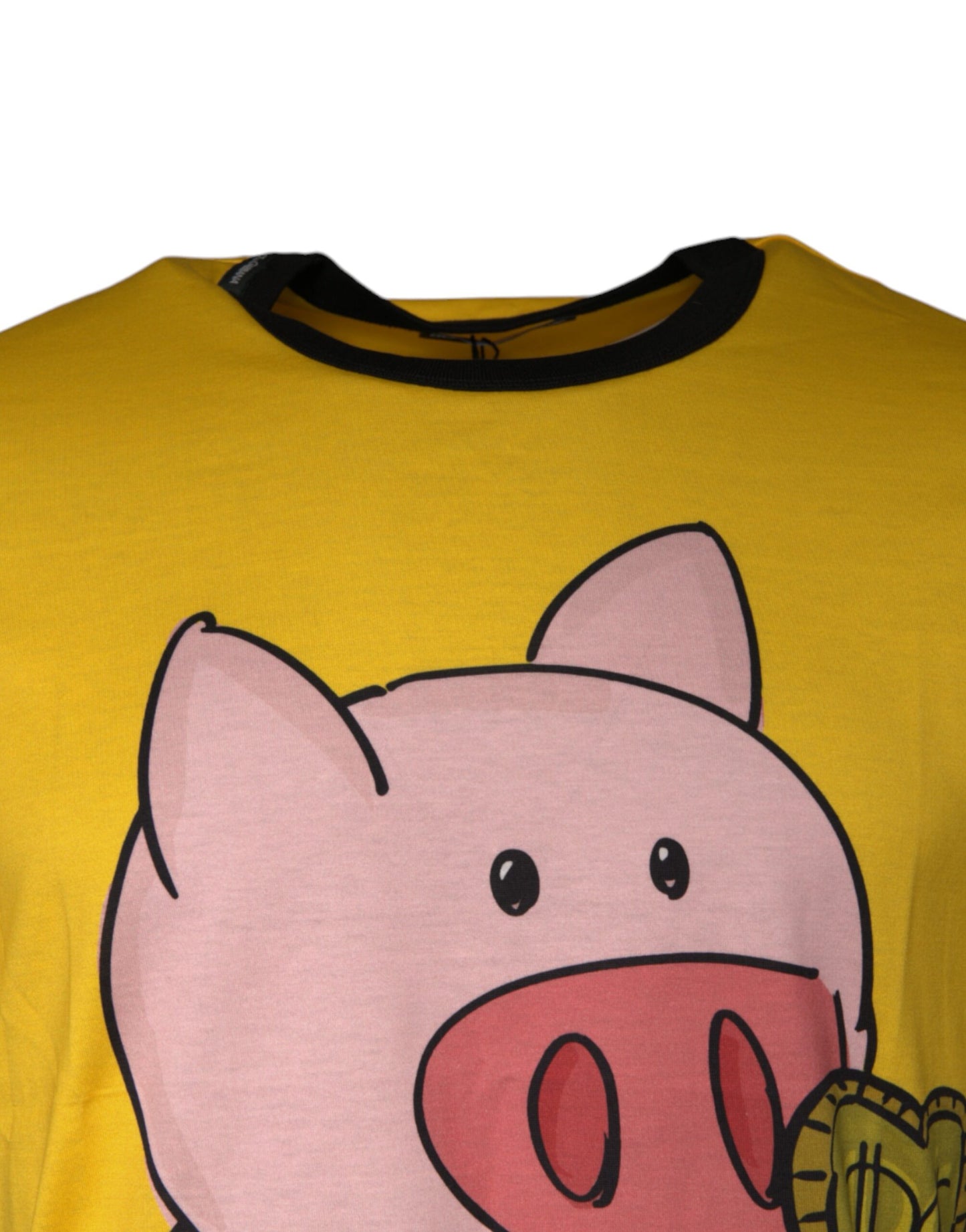 Dolce &amp; Gabbana Yellow 2019 Year Of The Pig Short Sleeves T-shirt