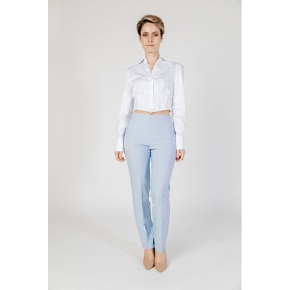 Sandro Ferrone Blue Polyester Jeans &amp; Pant