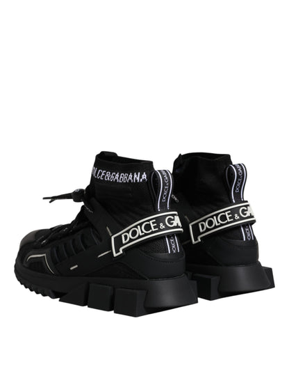 Dolce &amp; Gabbana Black Sorrento Logo Men Sneakers Socks Shoes