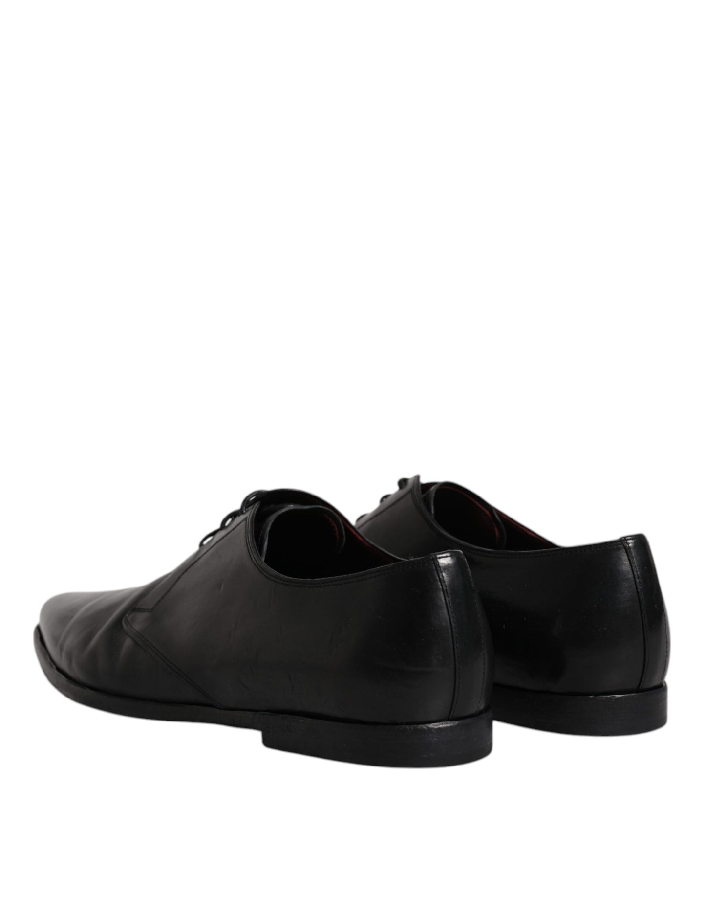 Dolce &amp; Gabbana Black Leather Lace Up Men Derby Formal Shoes