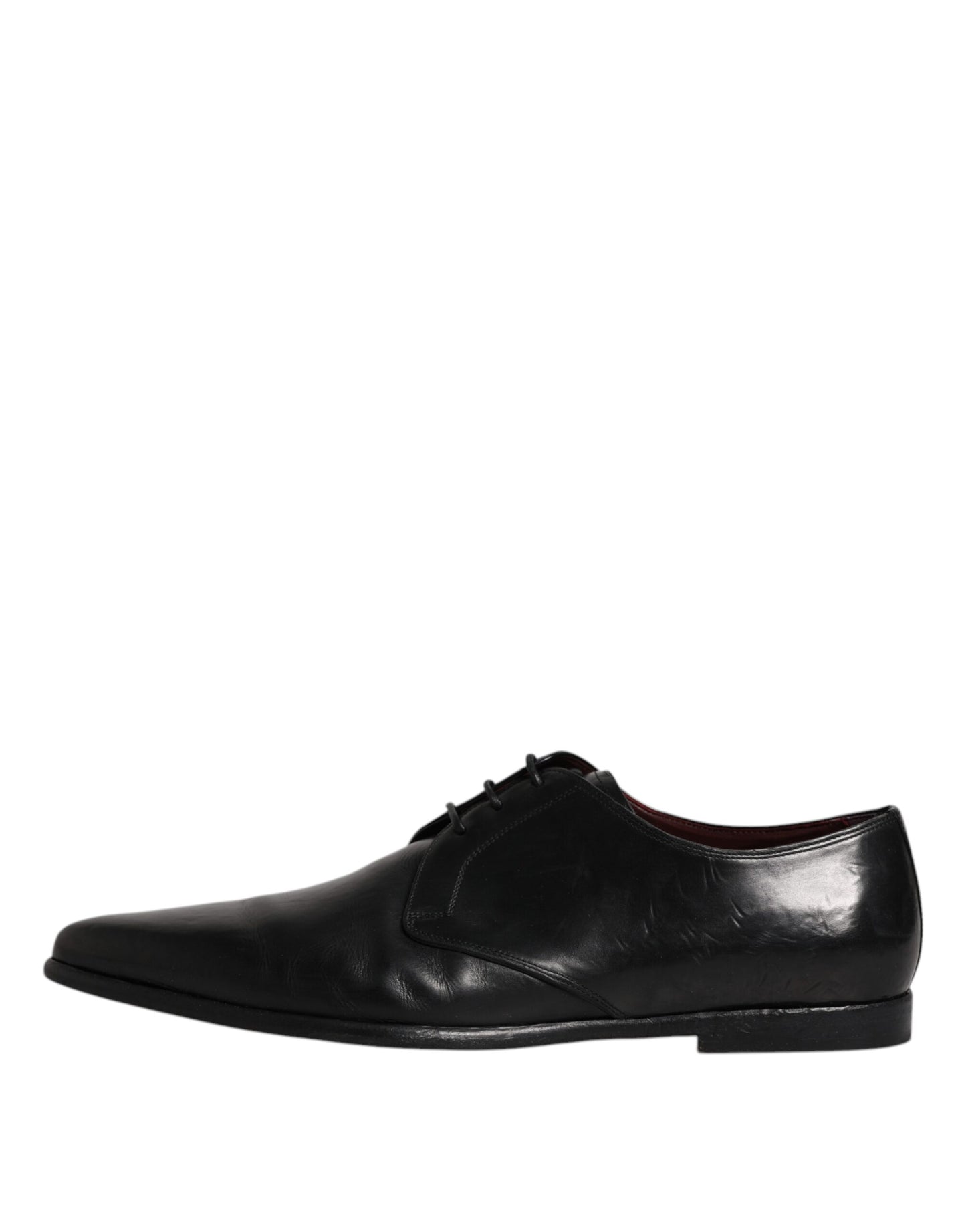 Dolce &amp; Gabbana Black Leather Lace Up Men Derby Formal Shoes