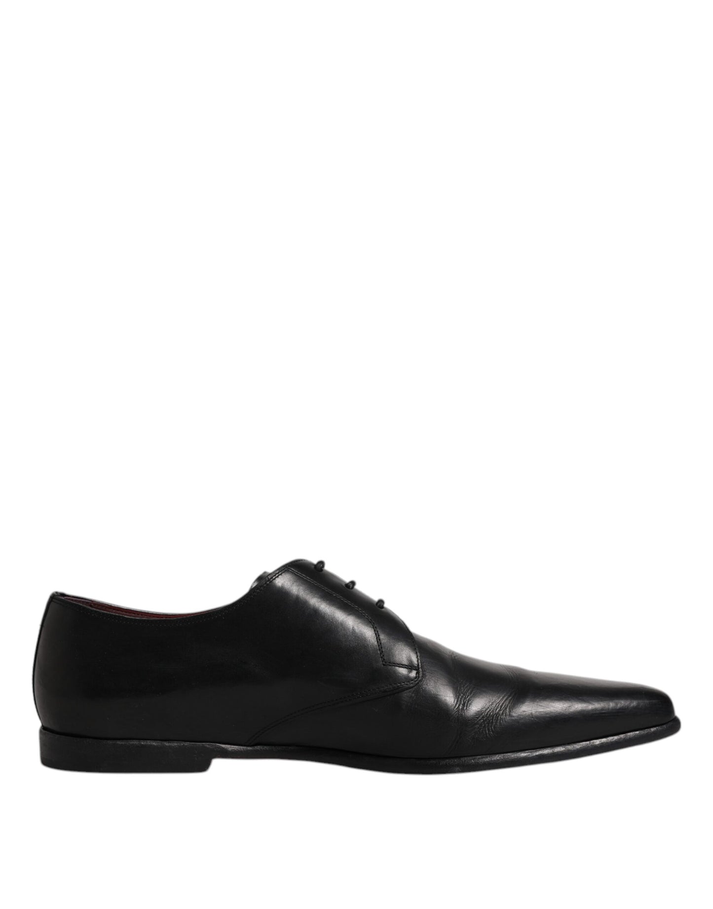 Dolce &amp; Gabbana Black Leather Lace Up Men Derby Formal Shoes