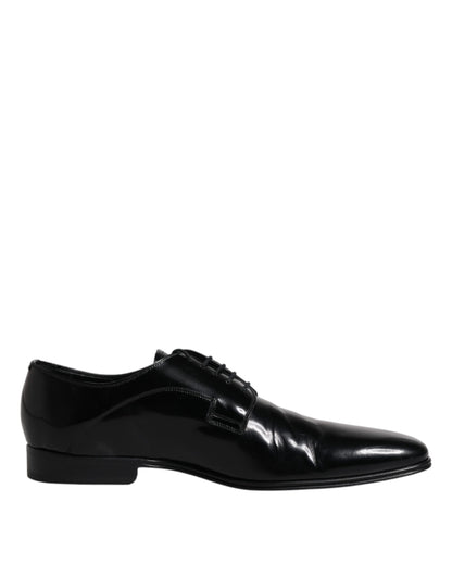 Dolce &amp; Gabbana Black Leather Lace Up Derby Formal Shoes