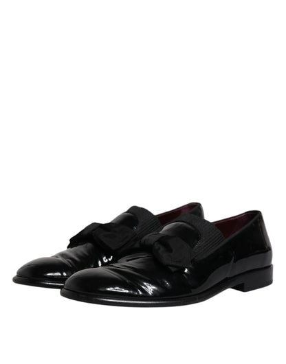 Dolce &amp; Gabbana Black Leather Loafers Men Formal Dress Shoes