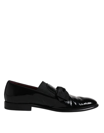 Dolce &amp; Gabbana Black Leather Loafers Men Formal Dress Shoes