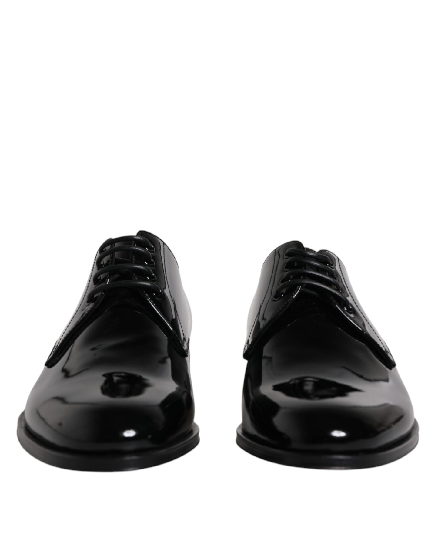 Dolce &amp; Gabbana Black Patent Leather Derby Formal Dress Shoes