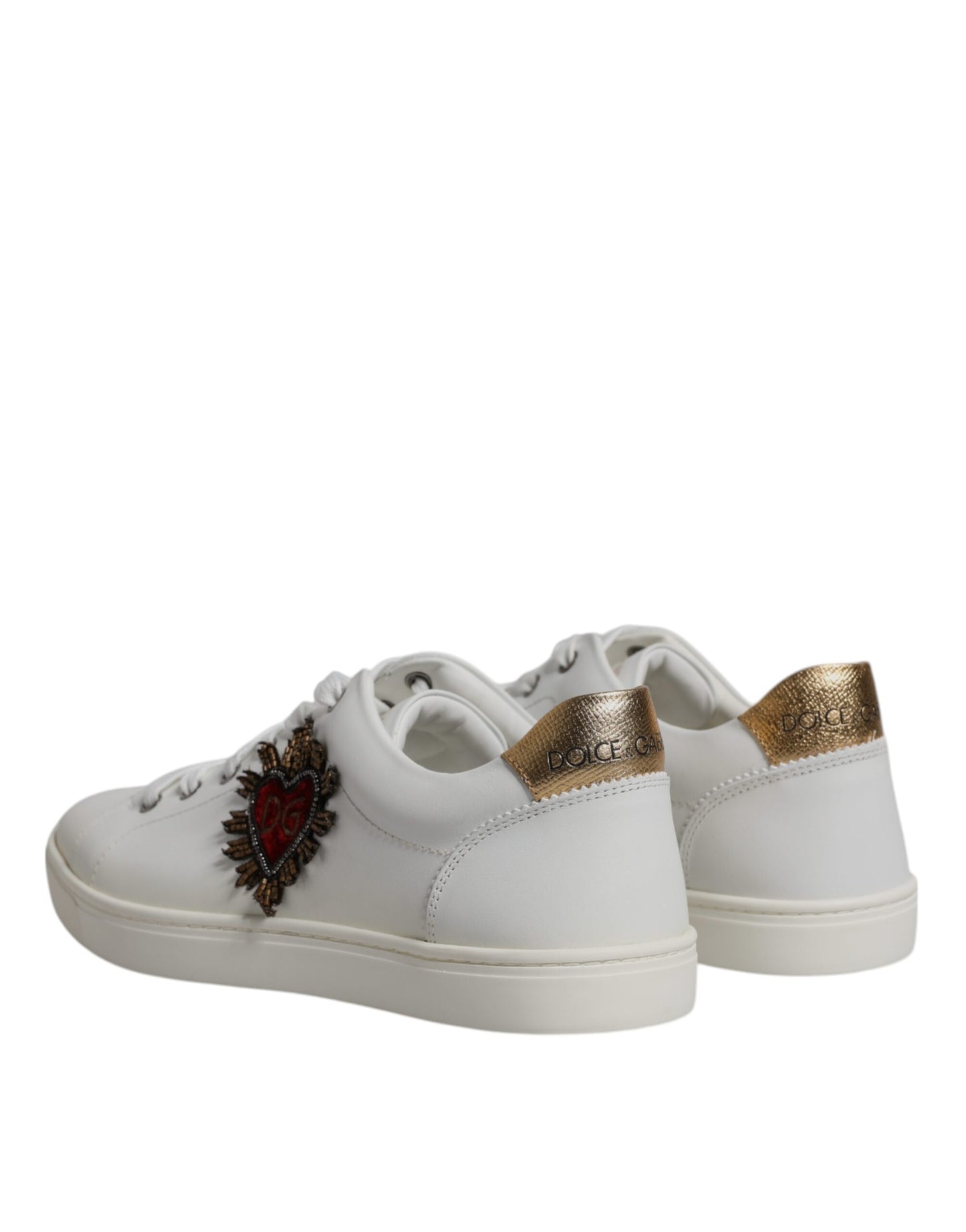 Dolce &amp; Gabbana White London Heart Low Top Sneakers Shoes