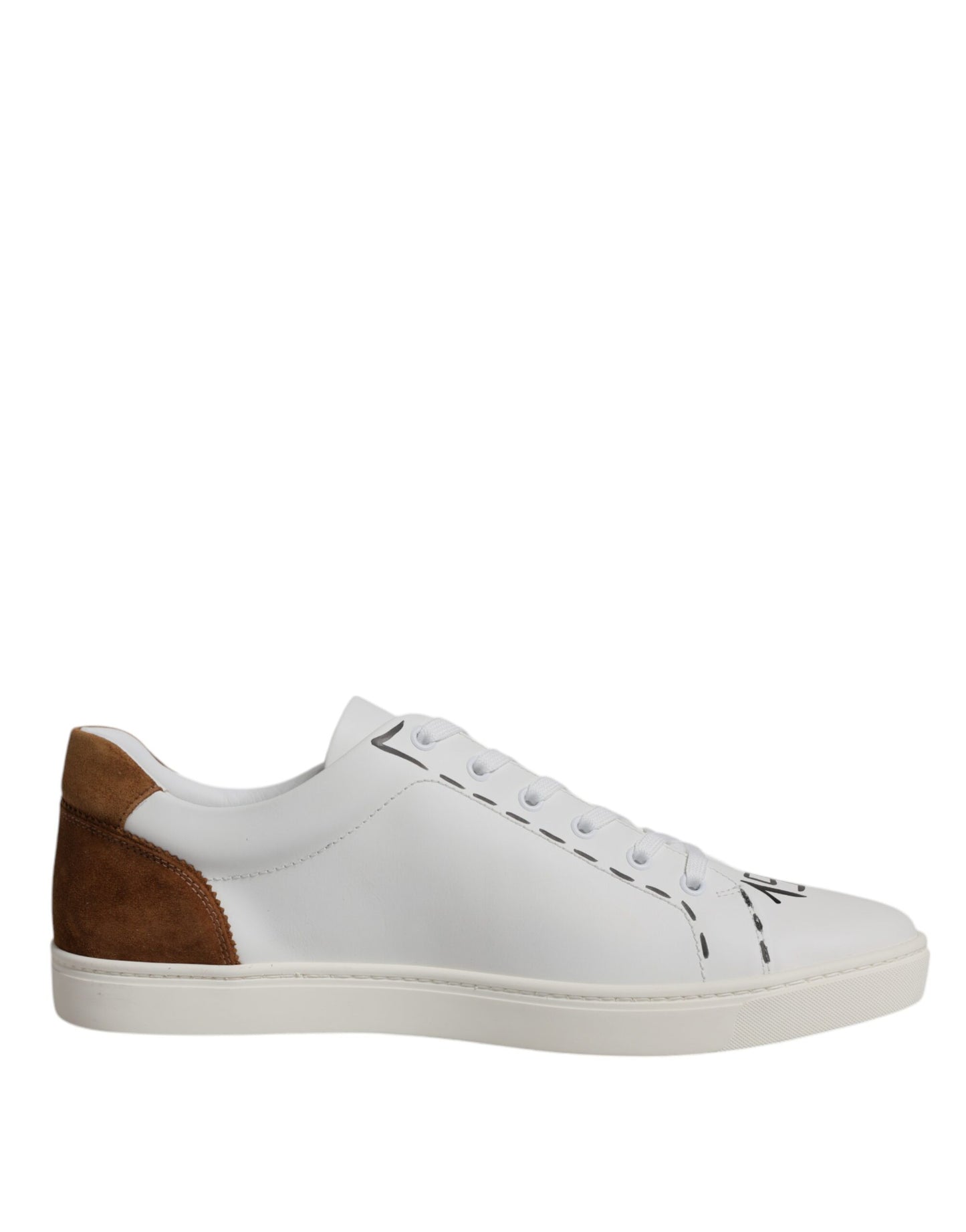 Dolce &amp; Gabbana White Brown London Low Top Men Sneakers Shoes